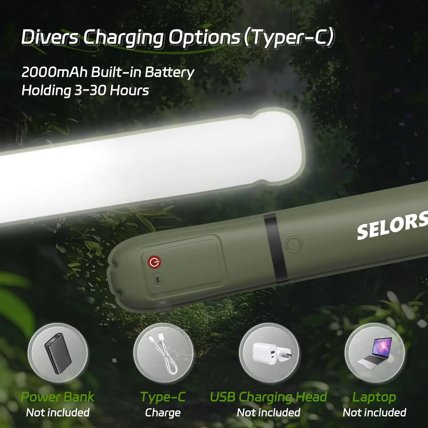 SELORSS Camping Light Waterproof LED Tent Lamp For Outdoors