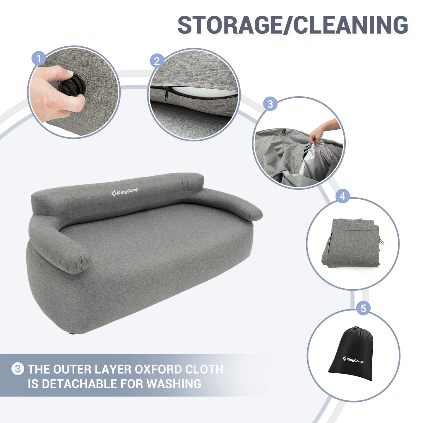 KingCamp Portable Double Air Couch Carbon Fiber Lounger