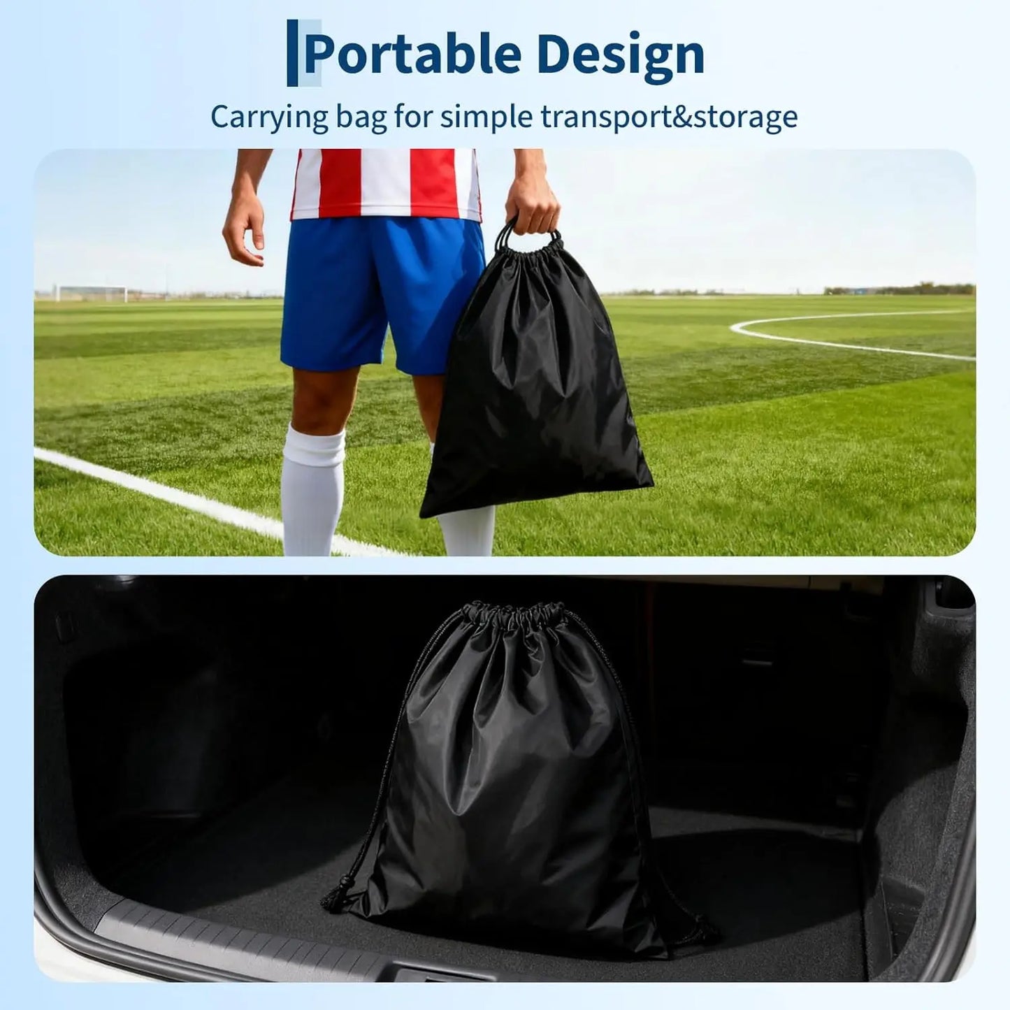 HiMISS Soccer Goal Set Portable Backyard Training with Nets