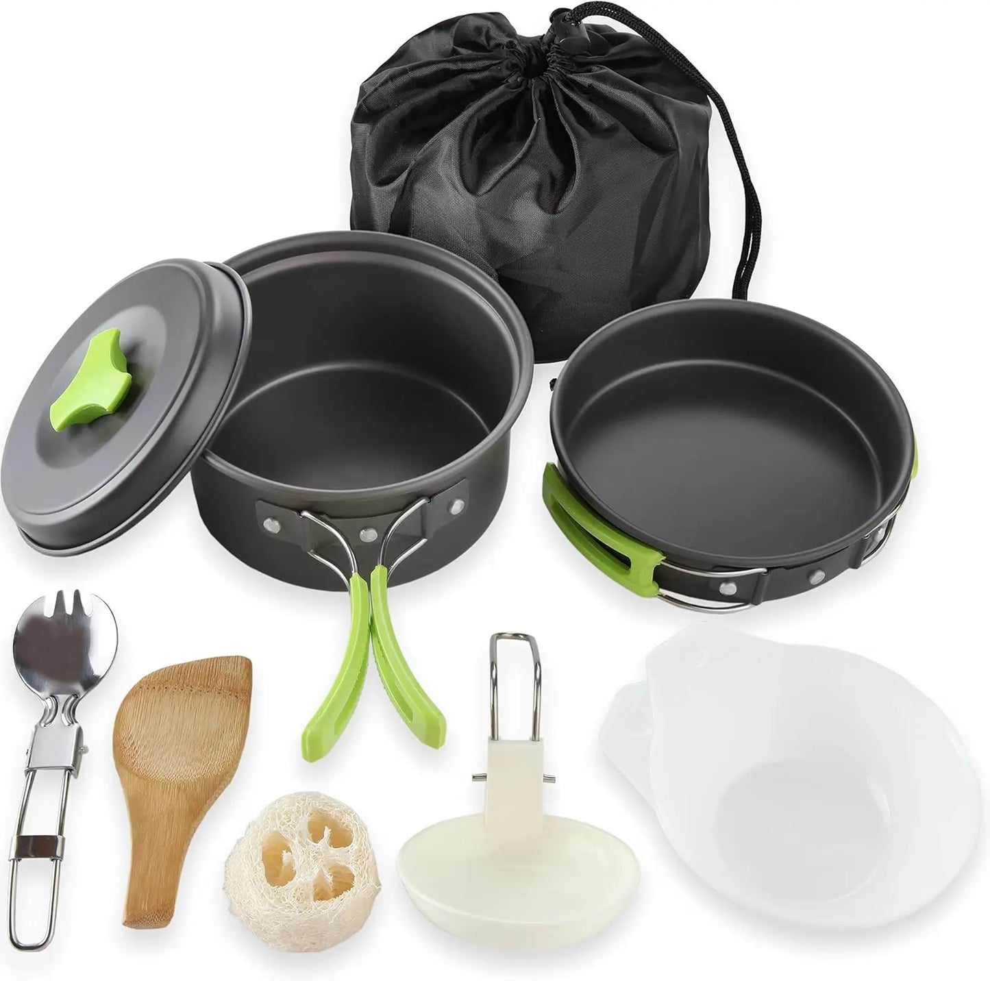 Camping Cookware Mess Kit Aluminum Non-Toxic Anodized