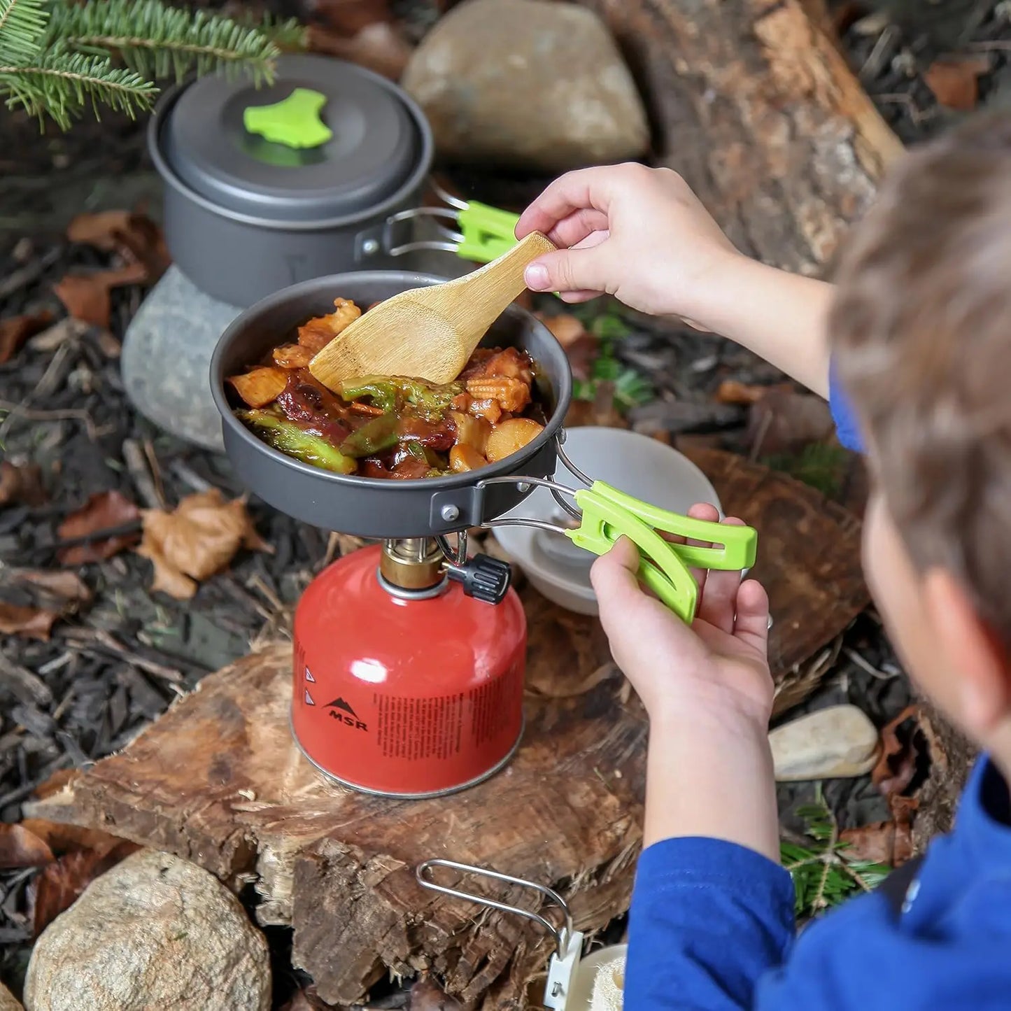 Camping Cookware Mess Kit Aluminum Non-Toxic Anodized