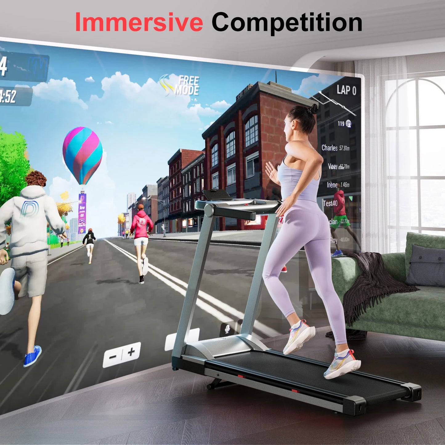 Superun Foldable Incline Treadmill With Bluetooth For Home Use