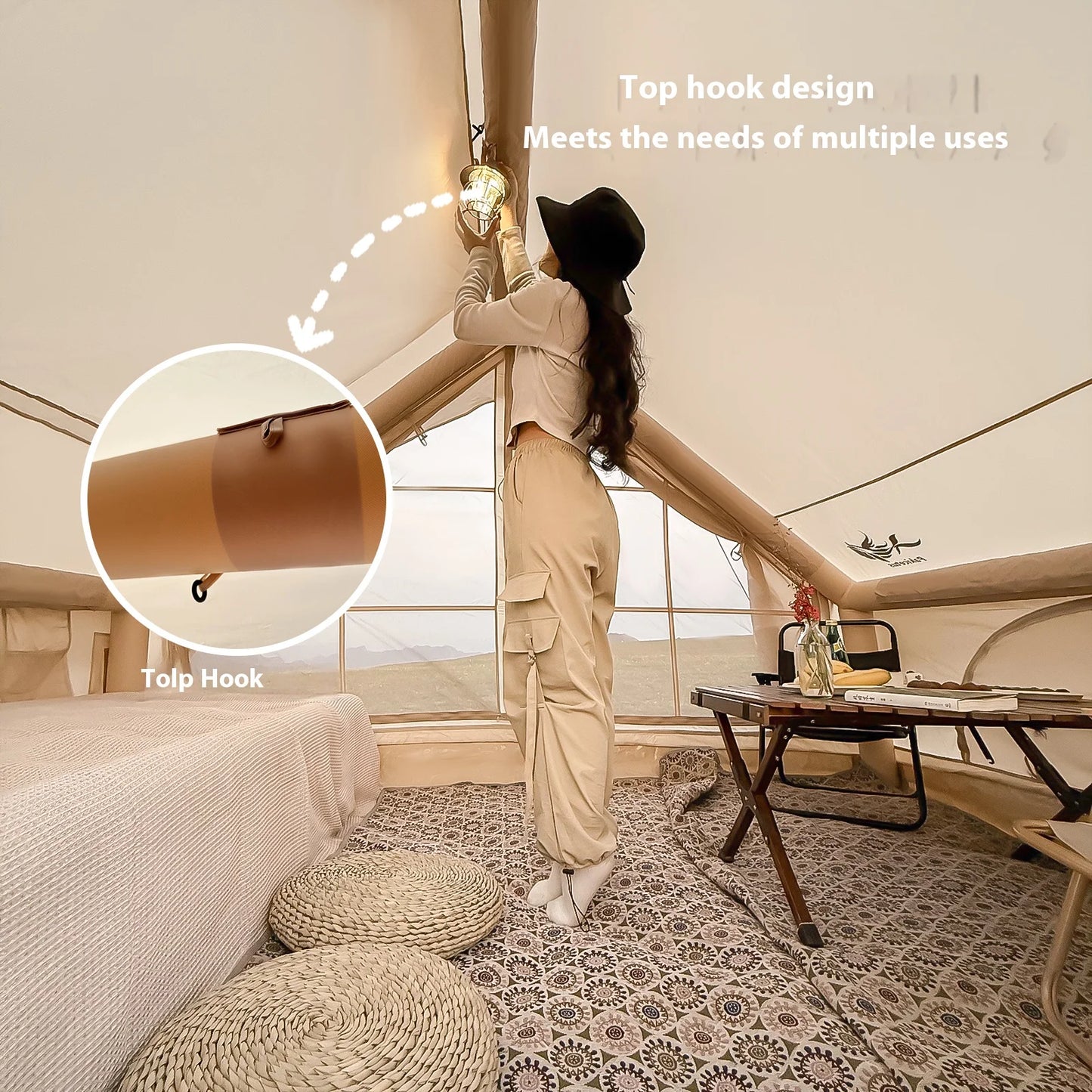 Inflatable Tent For Family Camping Oxford Fabric Quick Setup