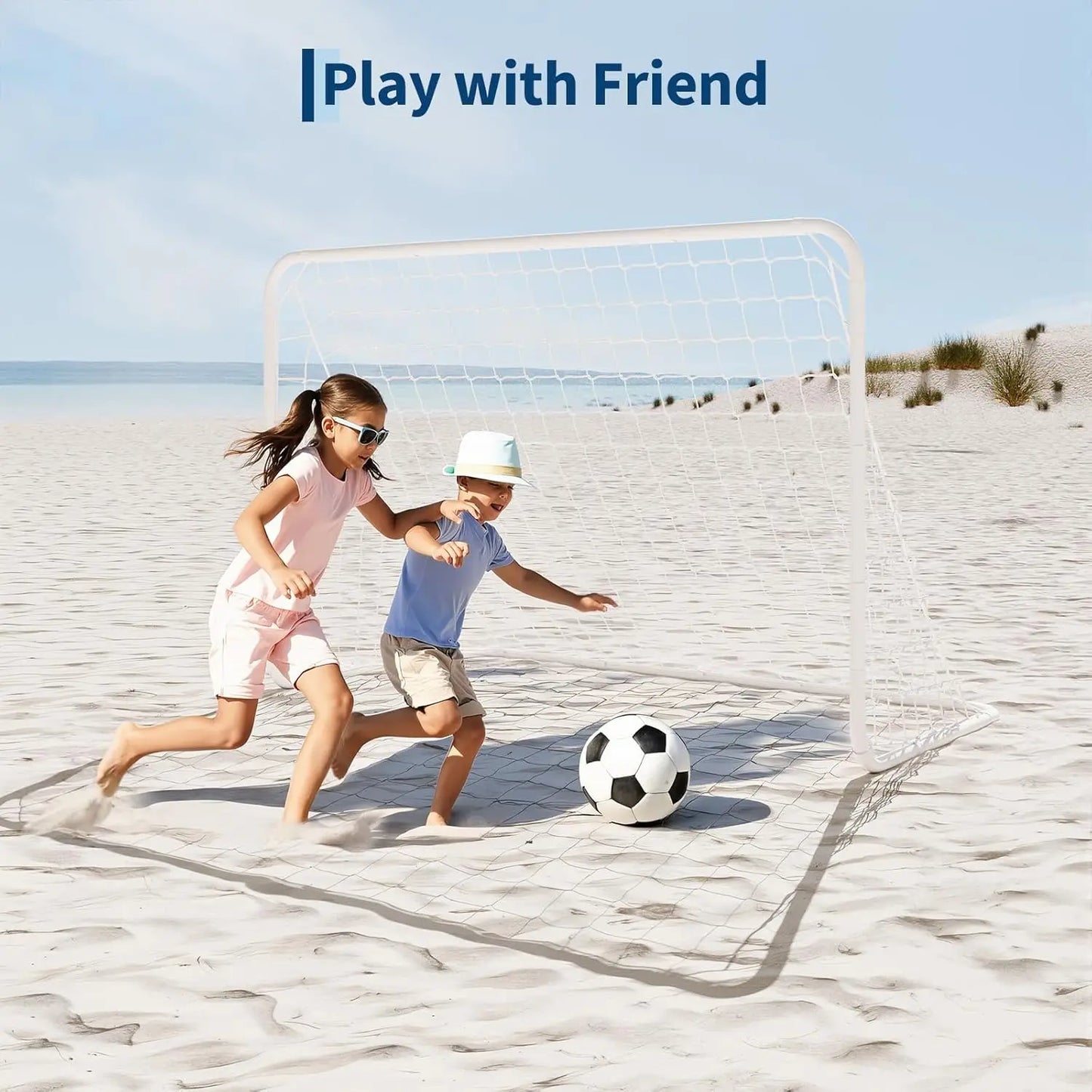 HiMISS Portable Soccer Goal, Heavy-Duty Steel Frame