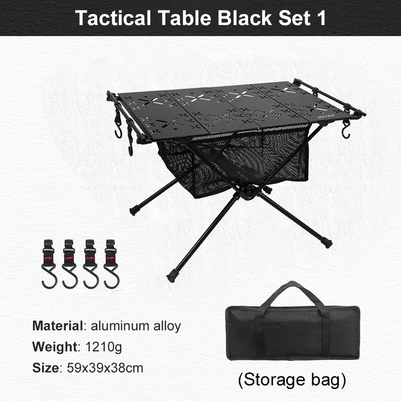 WESTTUNE Folding Camping Table Aluminum Lightweight Storage Mesh Bag
