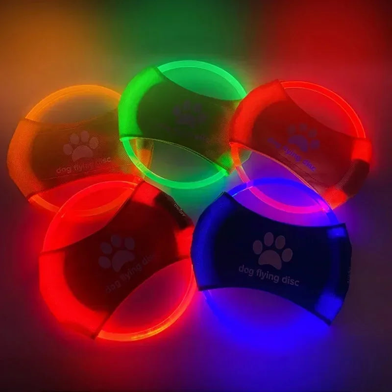 Dog Flying Disc LED Glow Three Mode Training Toy Light