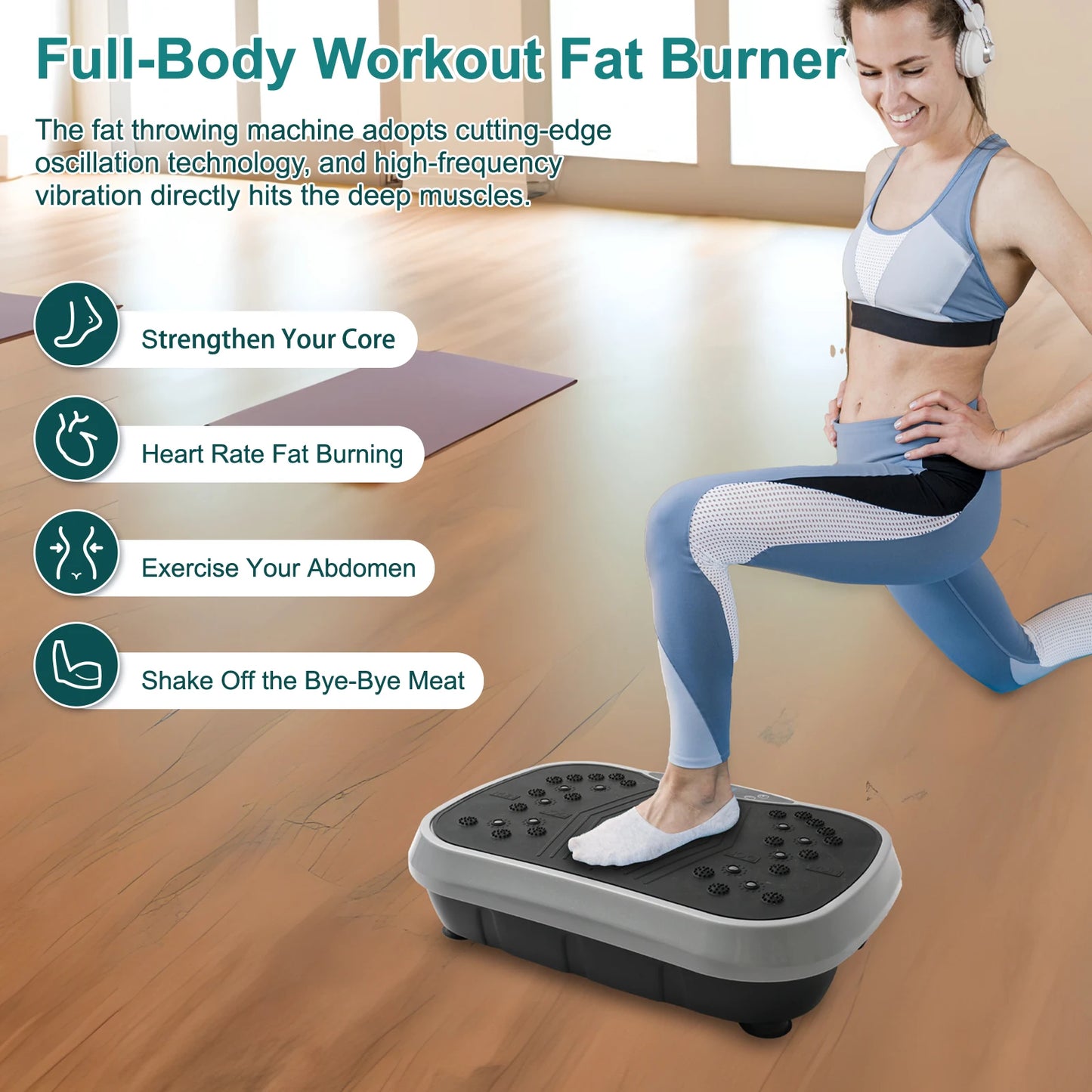 H Vibration Plate Exercise Machine Portable Fat Burning