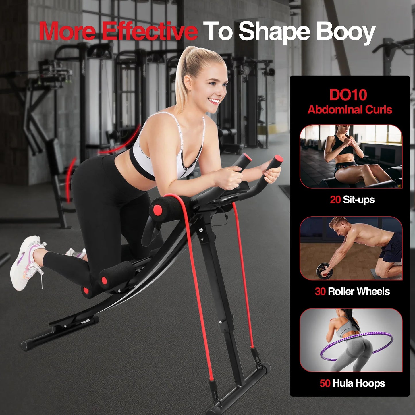 GIKPAL Ab Machine Foldable With LCD Display For Core Training