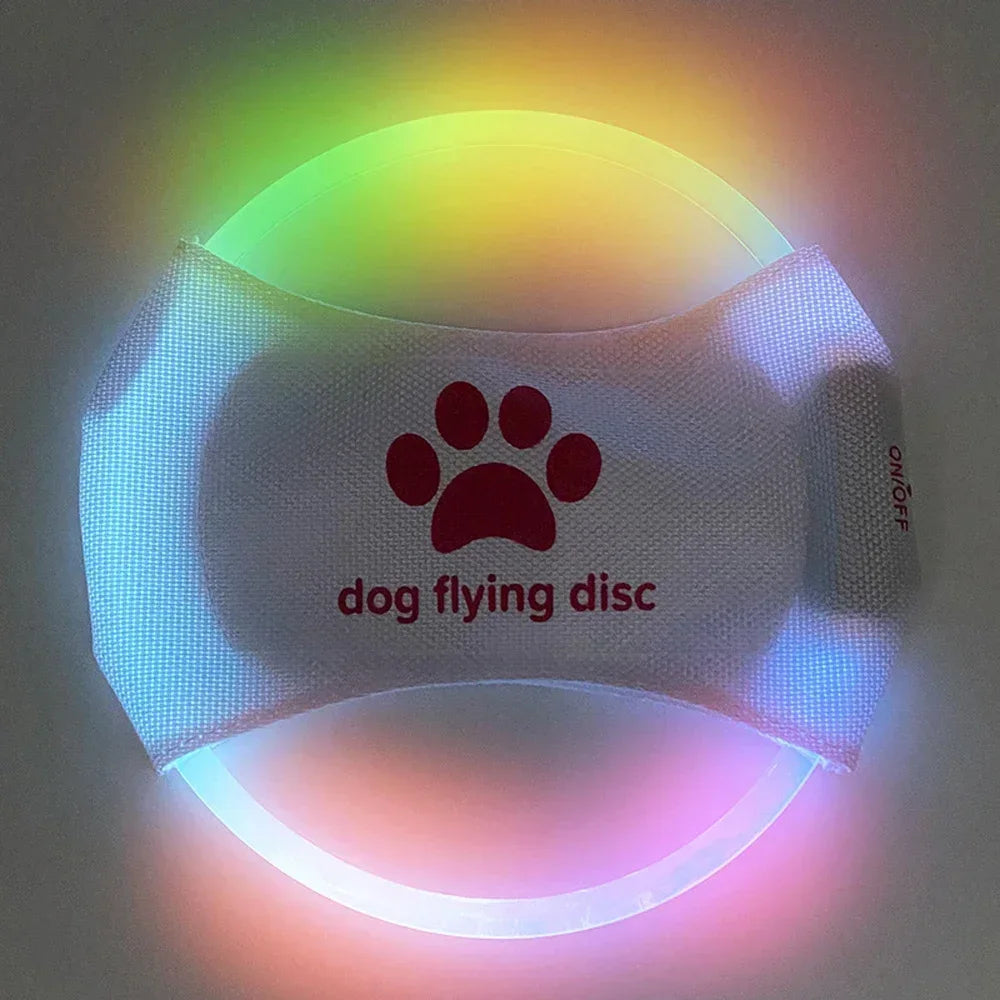 Dog Flying Disc LED Glow Three Mode Training Toy Light