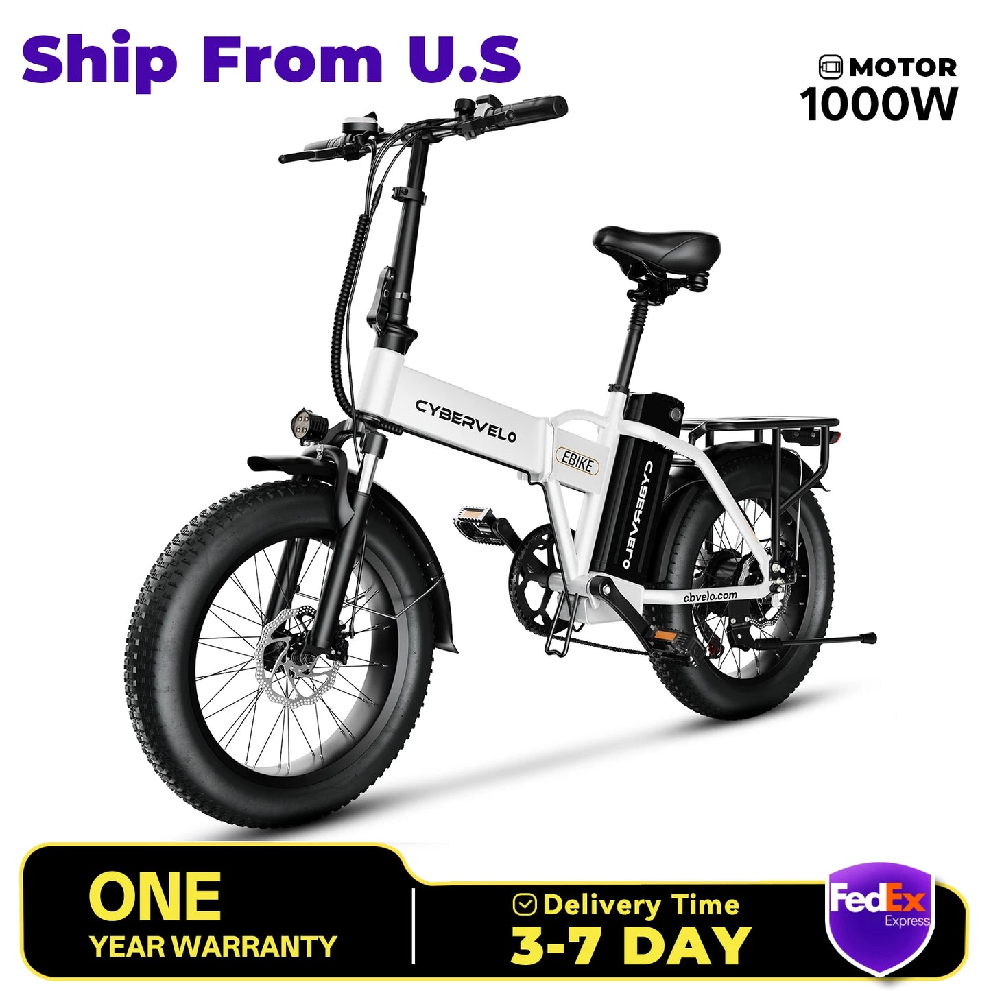 CYBERVELO Electric Bike Removable Battery 1000W MARS700