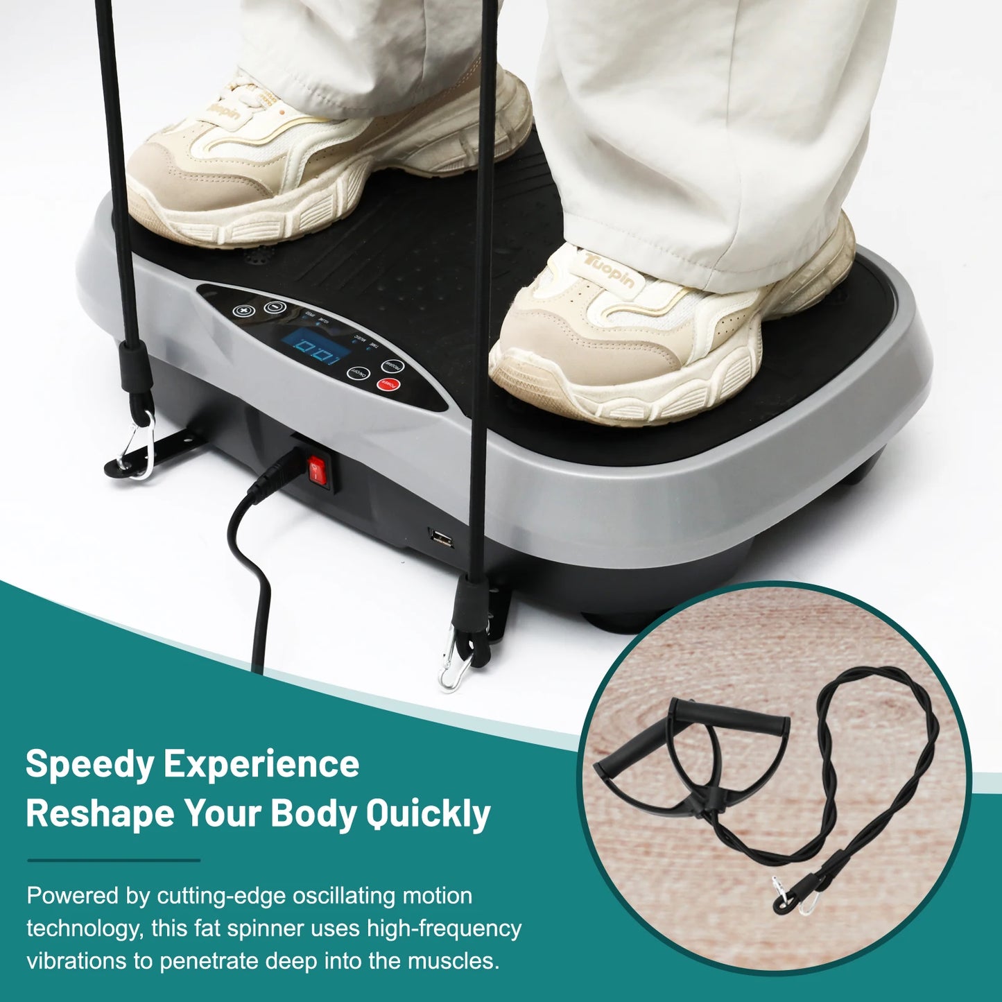 H Vibration Plate Exercise Machine Portable Fat Burning