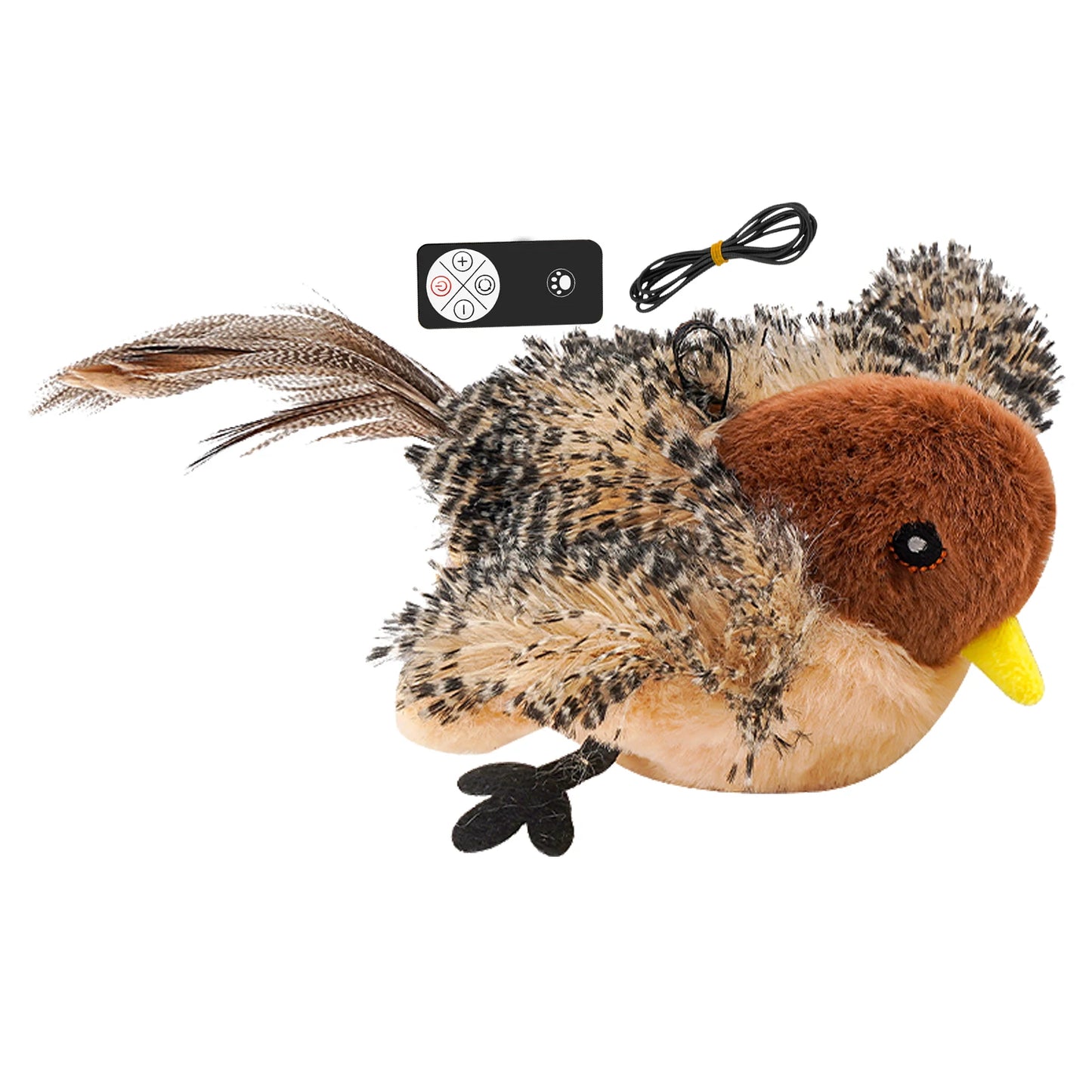 Guangdong Remote Control Chirping Bird Plush Cat Toy