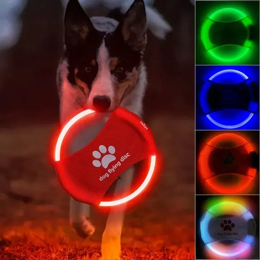 Dog Flying Disc LED Glow Three Mode Training Toy Light