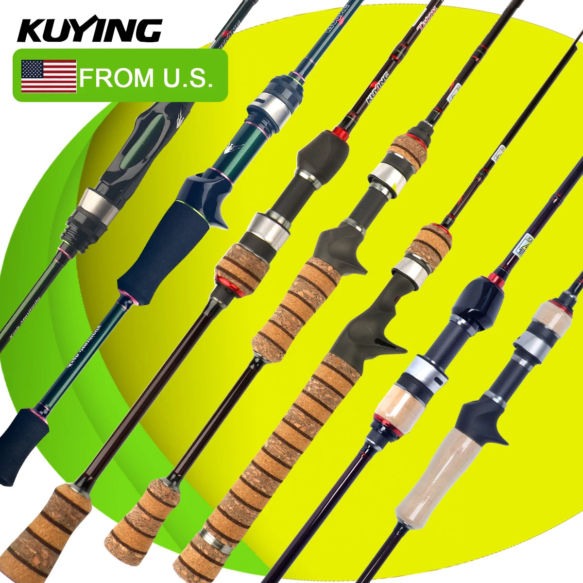 KUYING Fishing Rod Carbon Casting Lure Rod for River
