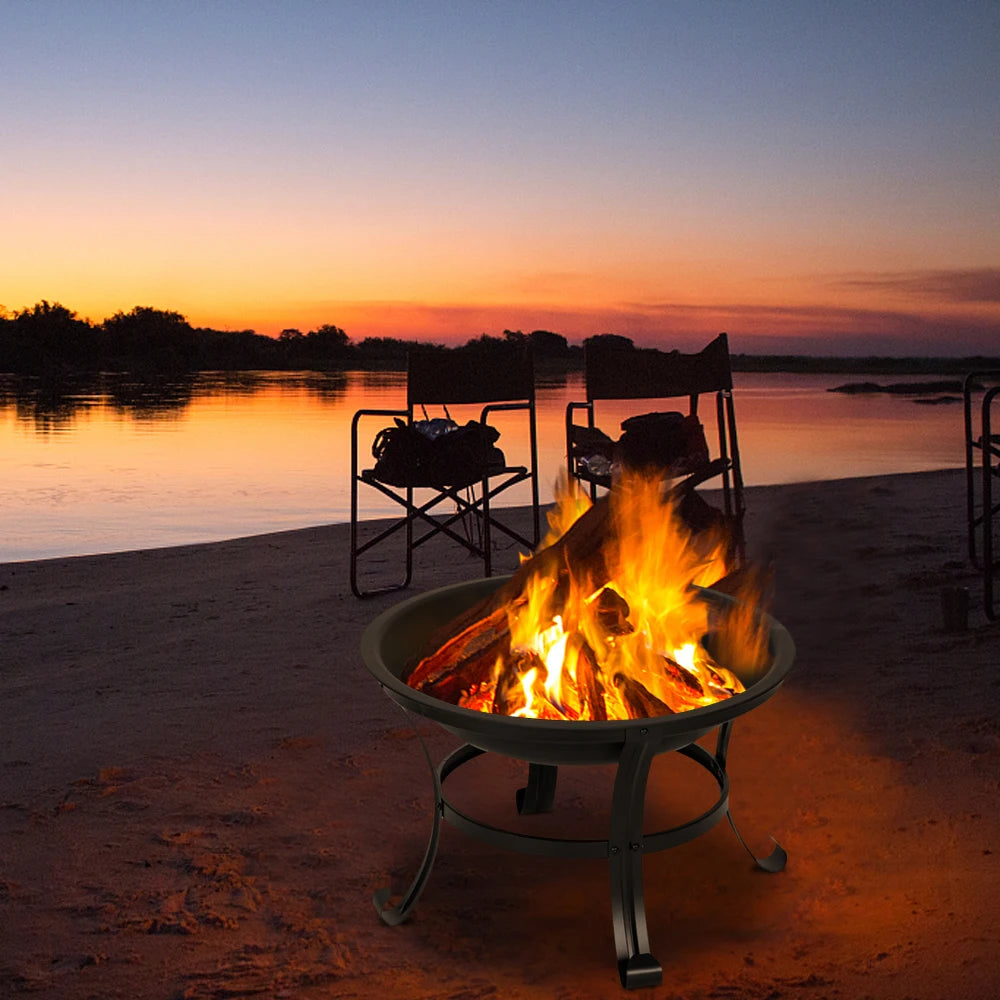 Hign-concerned Fire Pit Iron Brazier With Distressed Bronze