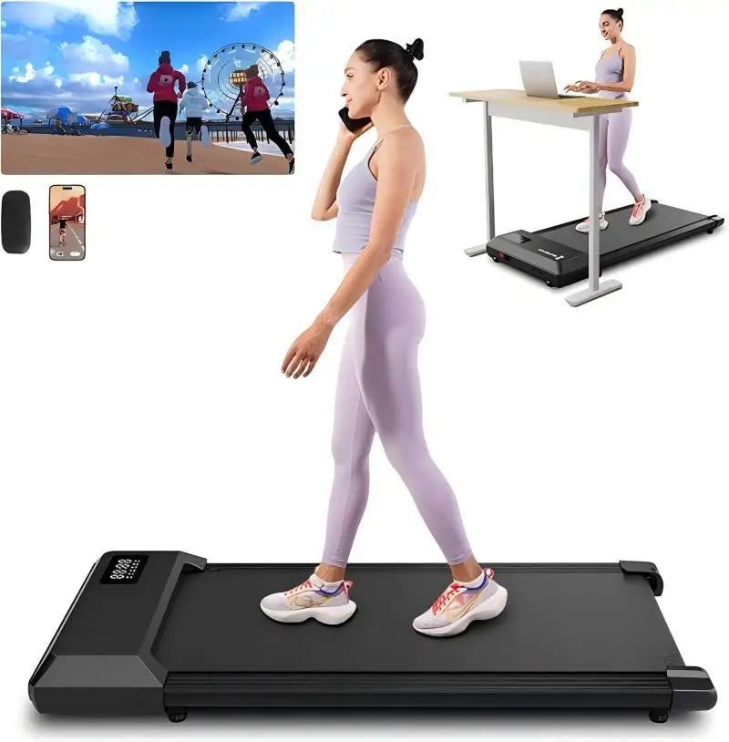 Superun Treadmill 2-In-1 Home Office Walking With App