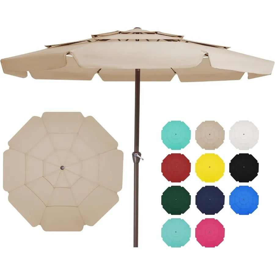 Patio Umbrella With Crank No Tilt UV Protection Waterproof