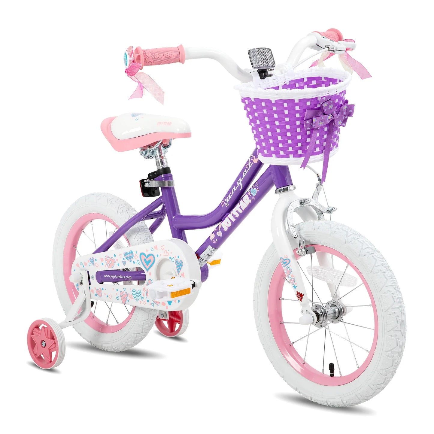 Joystar Kids Bike With Basket And Training Wheels Pedal Brake