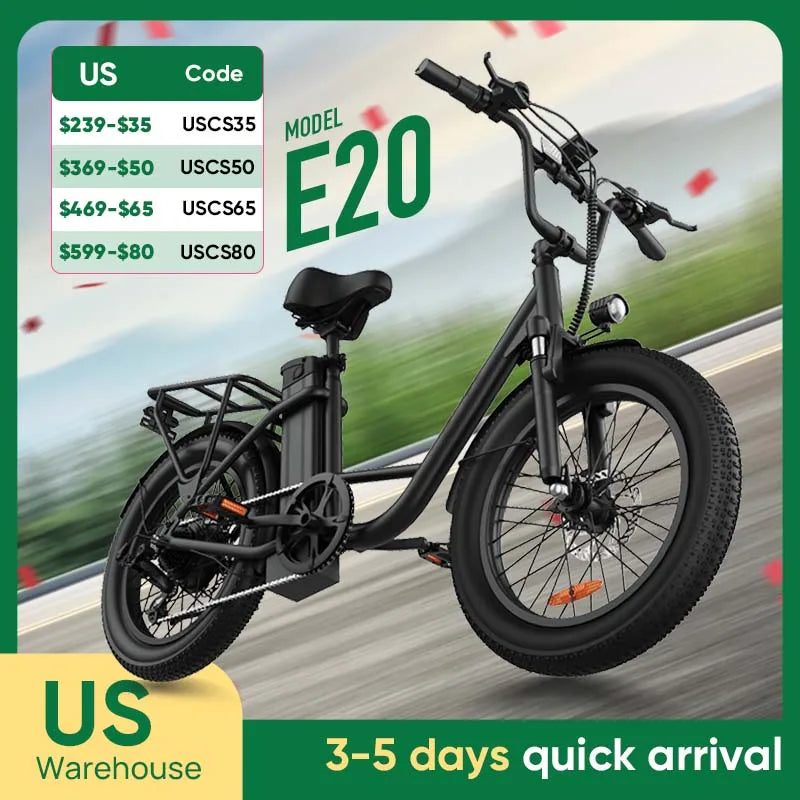 URLIFE Electric Bike Carbon Steel Frame Commuter Ready