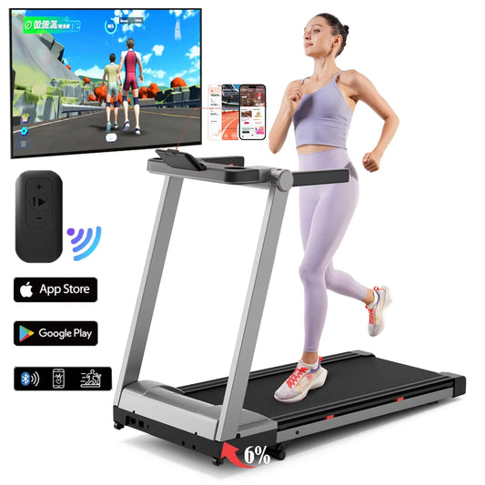 Superun Foldable Incline Treadmill With Bluetooth For Home Use