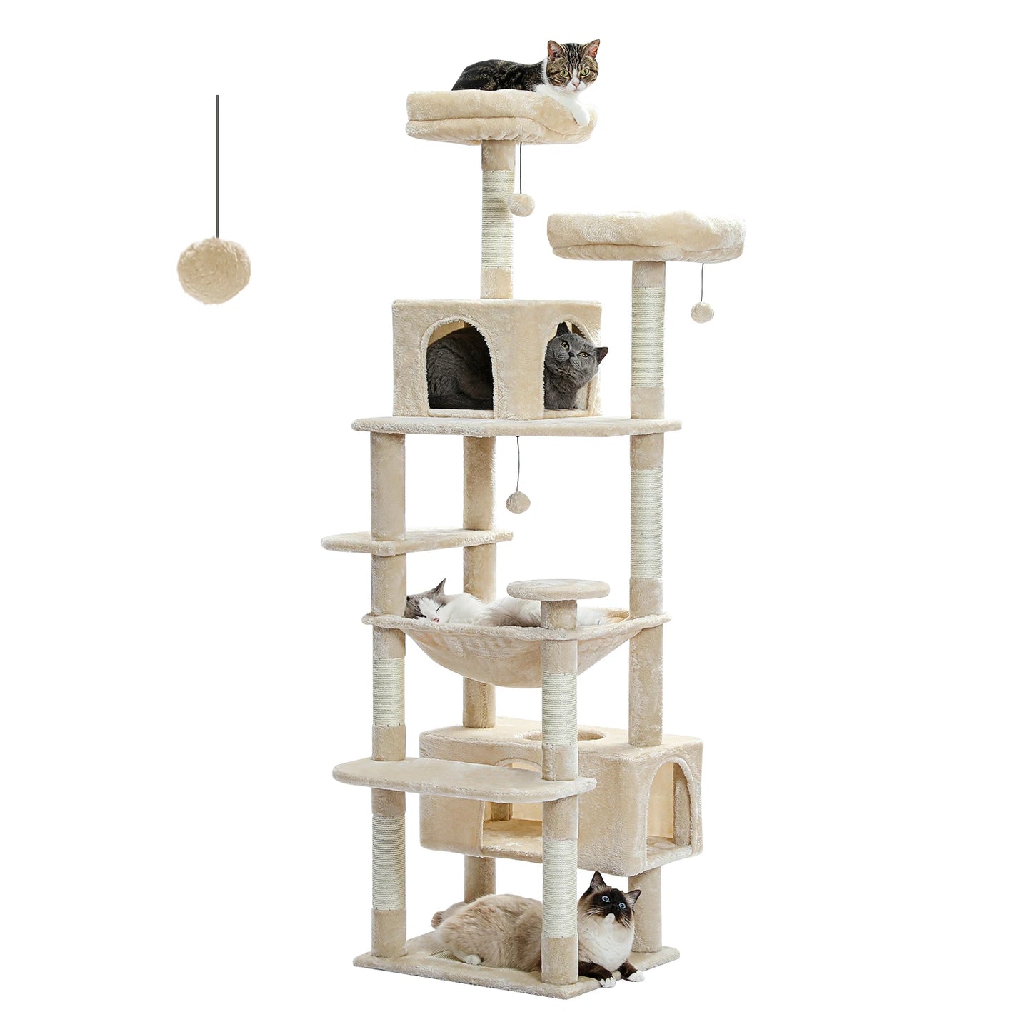 PAWZ Road Cat Tree Five-Tier Indoor With Sisal Posts