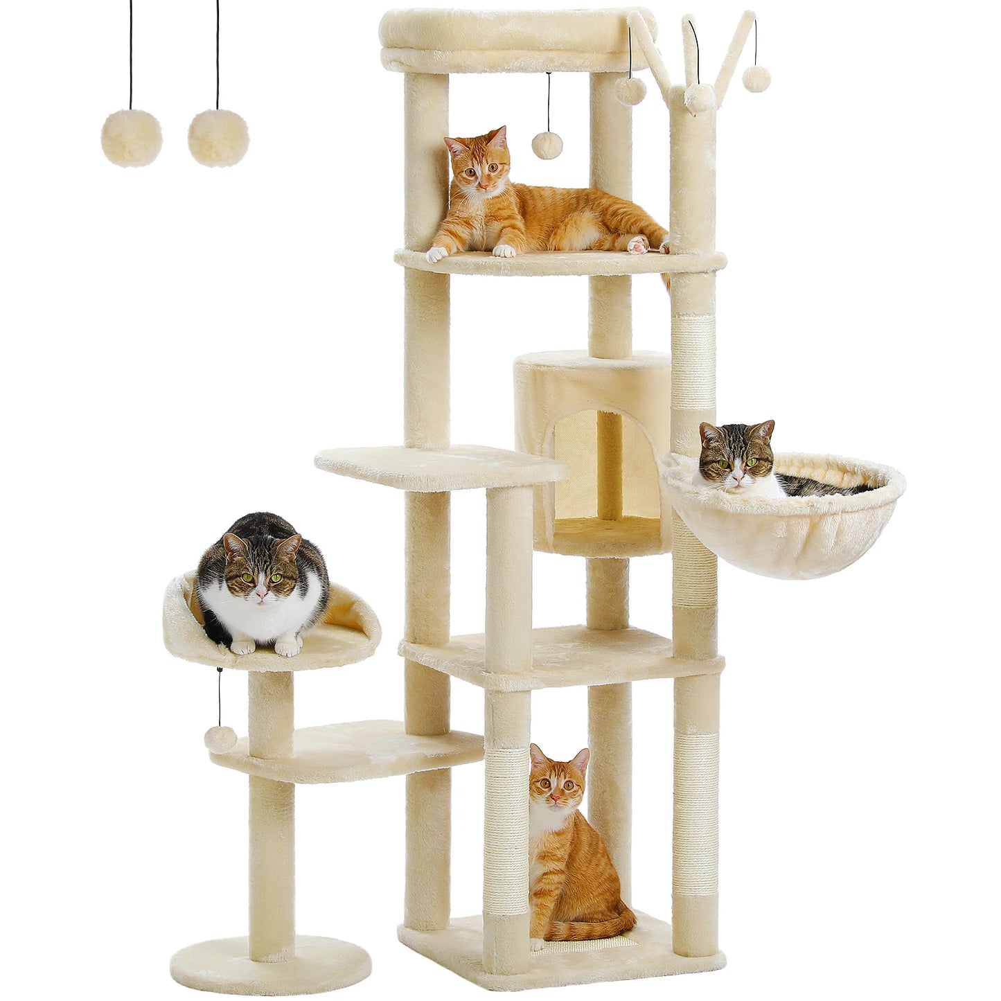 PETEPELACN Cat Tree Cactus Tall Multi-Level Indoor Condo