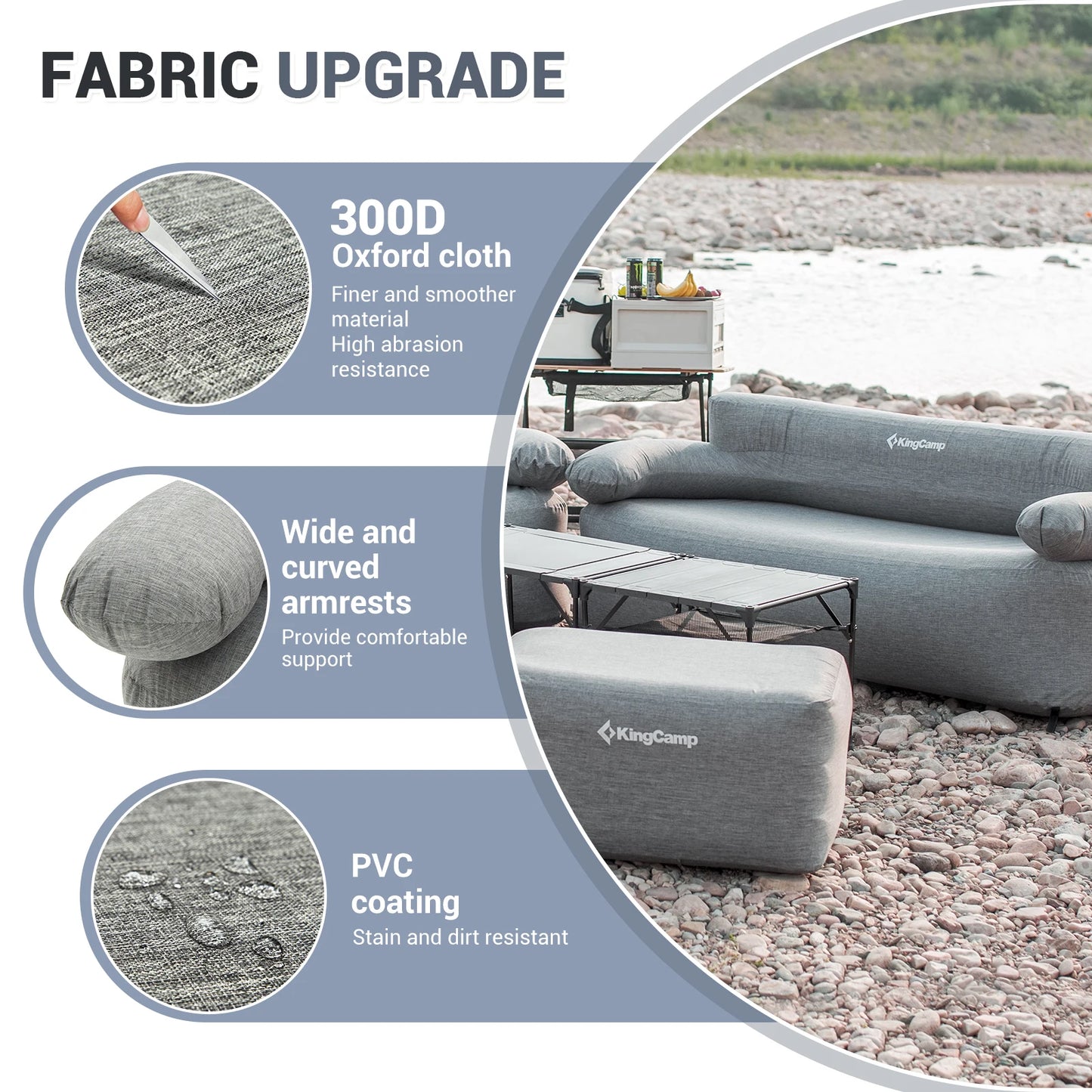 KingCamp Portable Double Air Couch Carbon Fiber Lounger