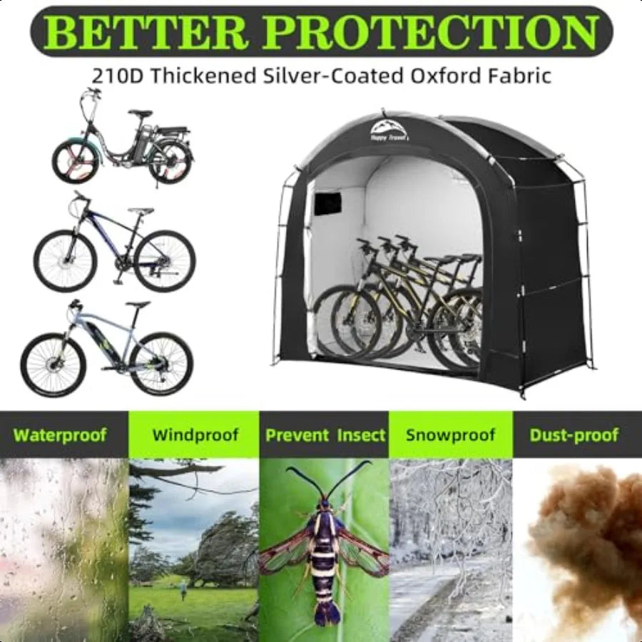 Bike Storage Tent Waterproof Shelter For 2 Bikes With Window