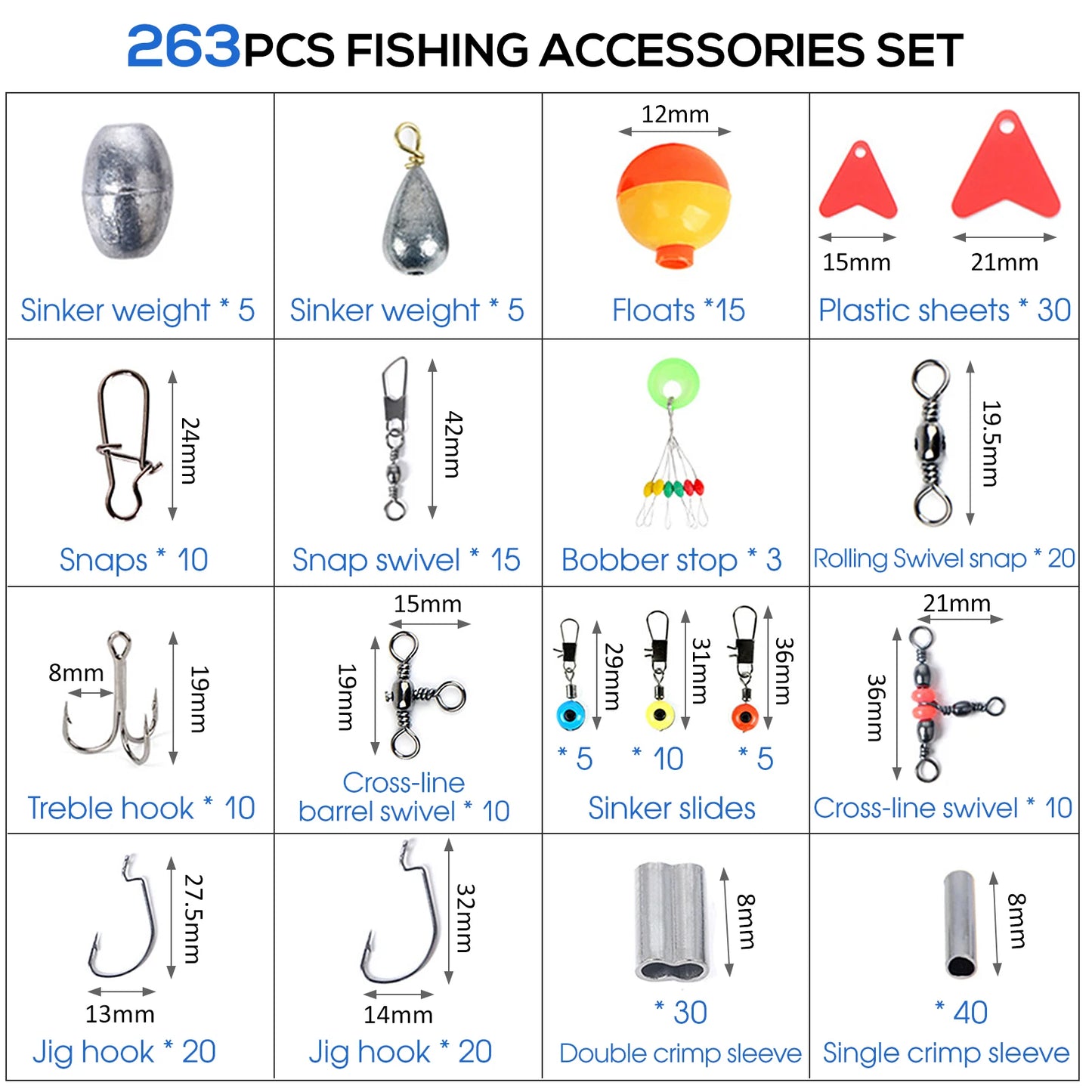 Docooler Fishing Accessories Set with Tackle Box and Hooks