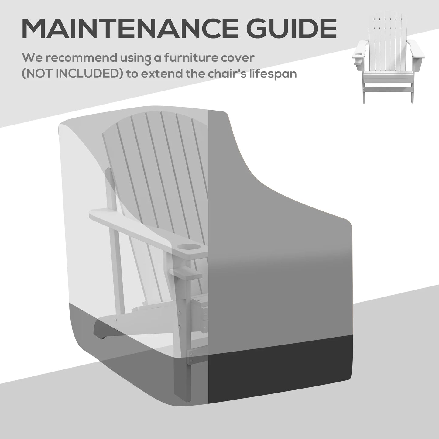 Outsunny Wooden Adirondack Chair for Outdoor Patio Relaxed Back