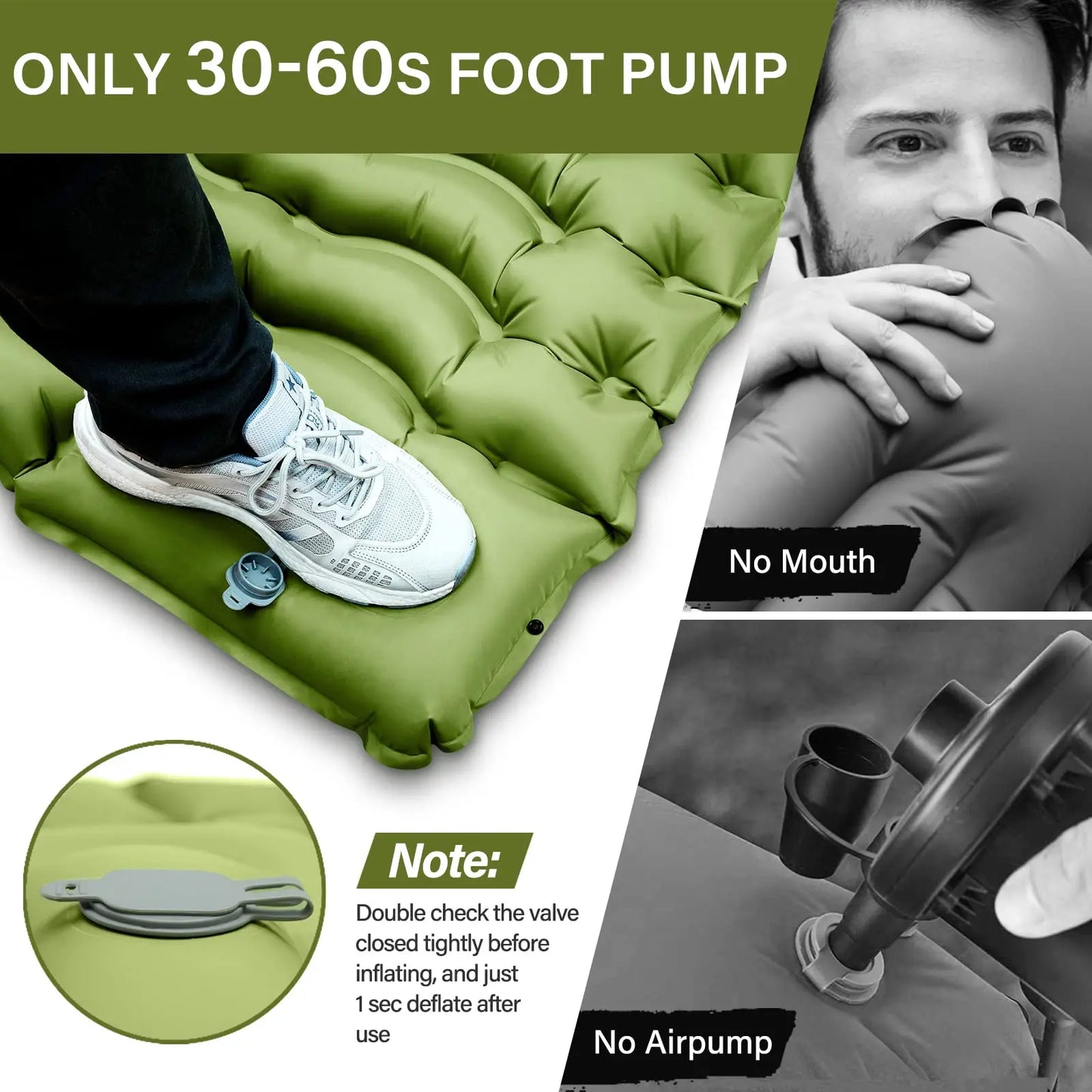 WEST TUNE Camping Sleeping Pad Ultralight with Built In Pump