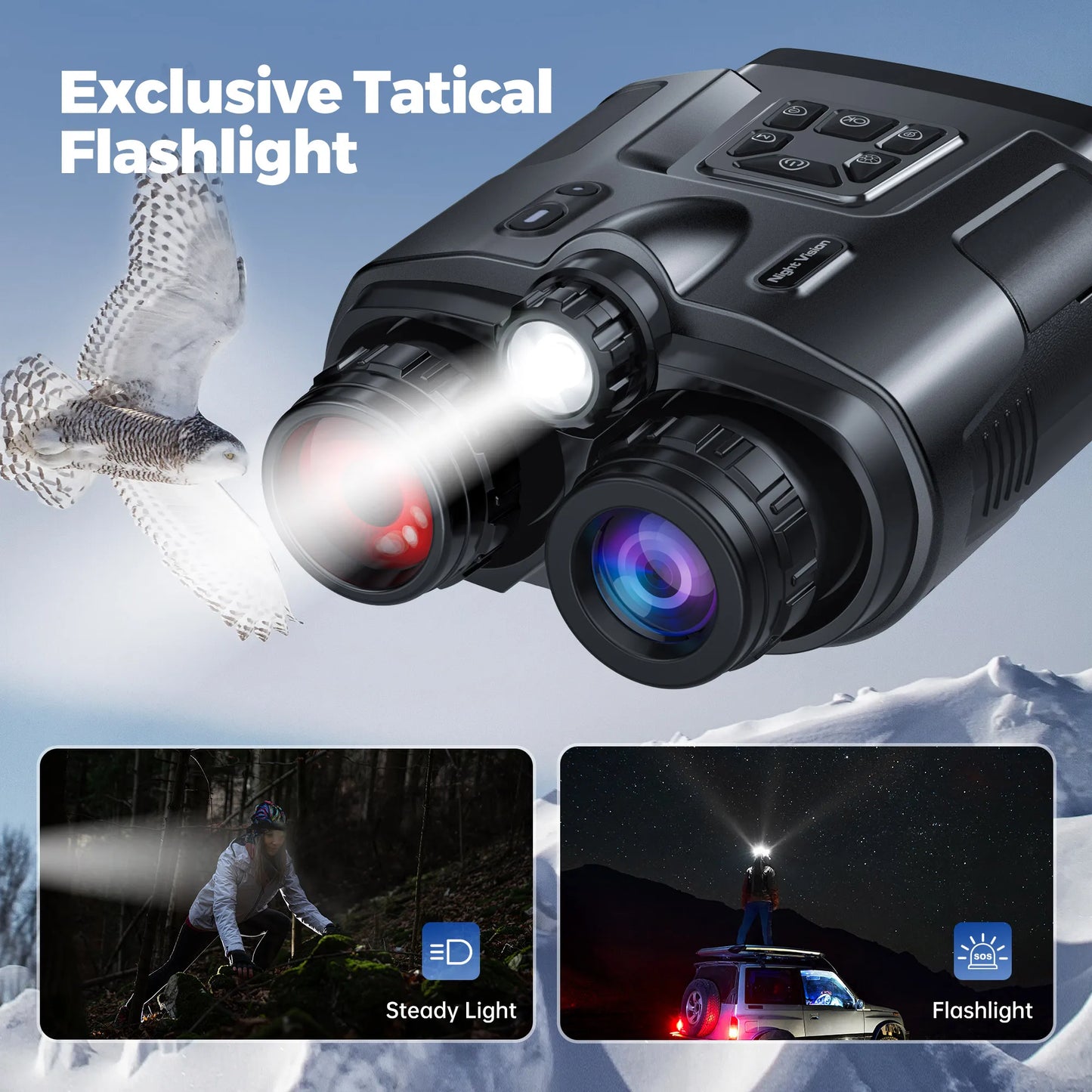 Binoculars Night Vision 4K Infrared 8X Digital Zoom Rechargeable