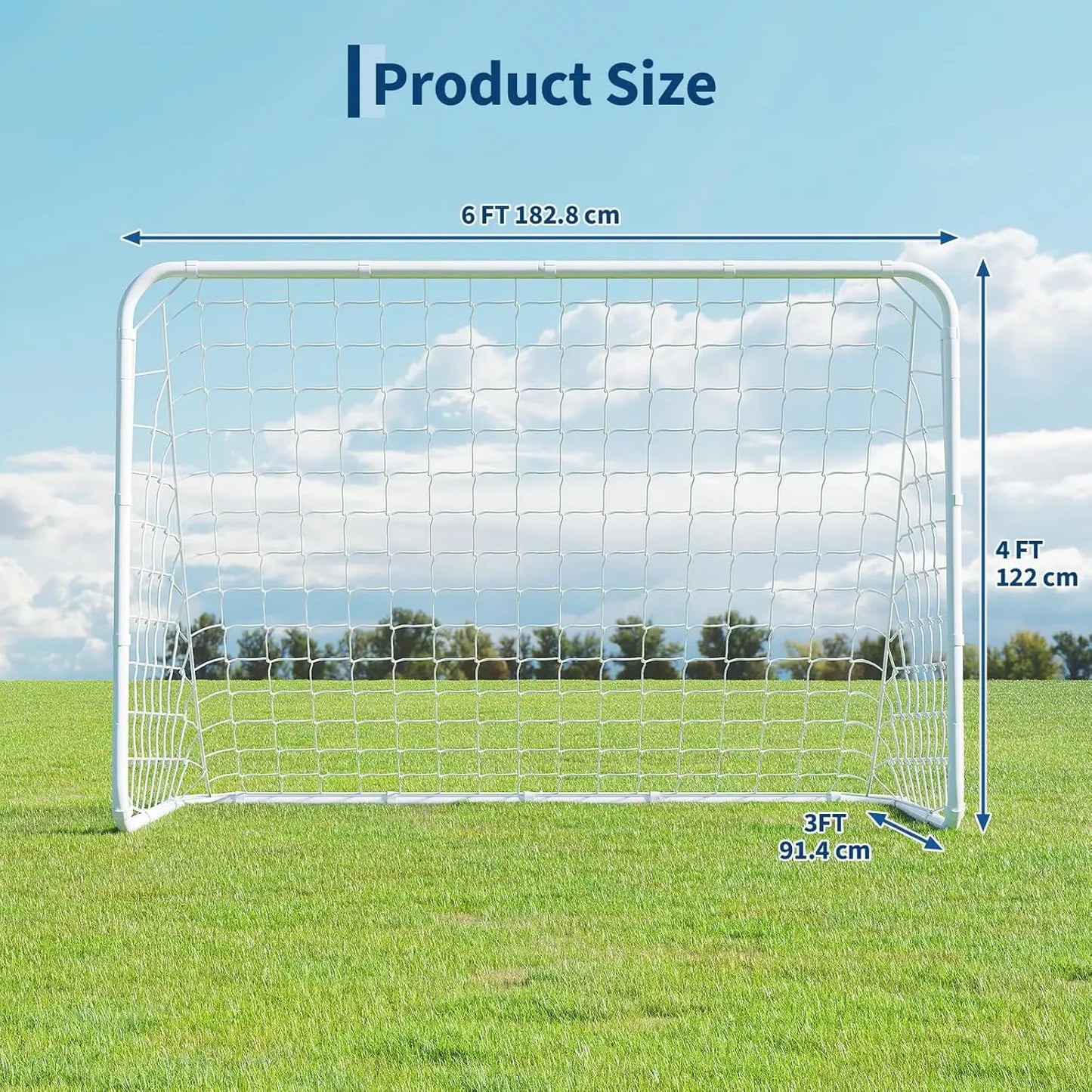 HiMISS Portable Soccer Goal, Heavy-Duty Steel Frame
