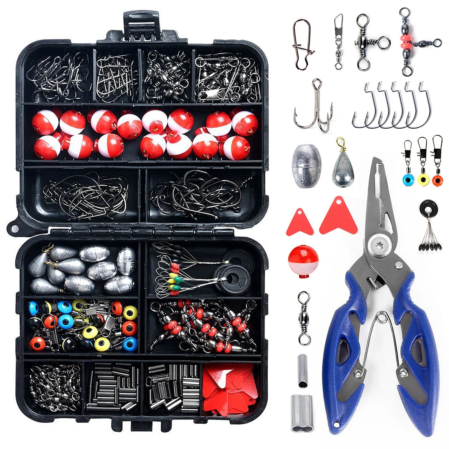Docooler Fishing Accessories Set with Tackle Box and Hooks