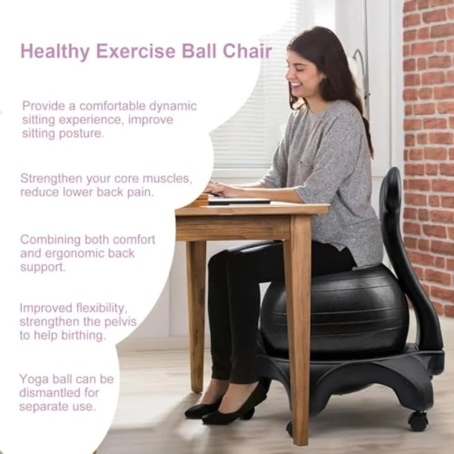 XMSJ Fitness Ball Chair Ergonomic For Posture Support