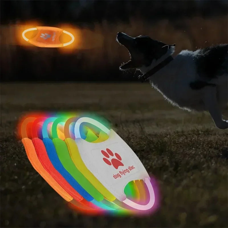 Dog Flying Disc LED Glow Three Mode Training Toy Light