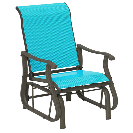Outsunny Outdoor Glider Chair Steel With Smooth Gliding