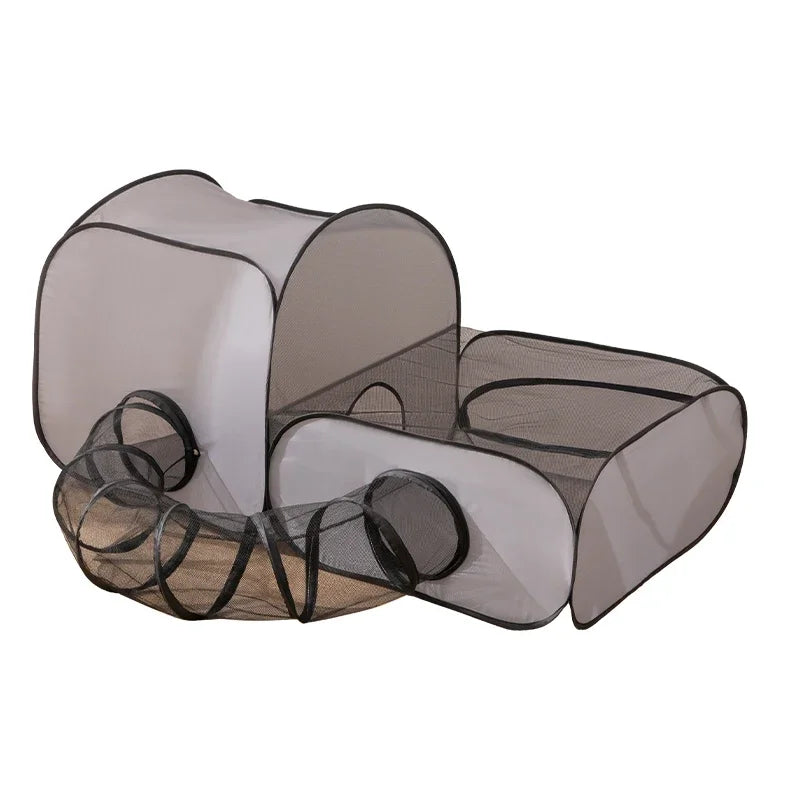 Pet Bed With Play Tunnel Oxford Cloth Foldable Nest