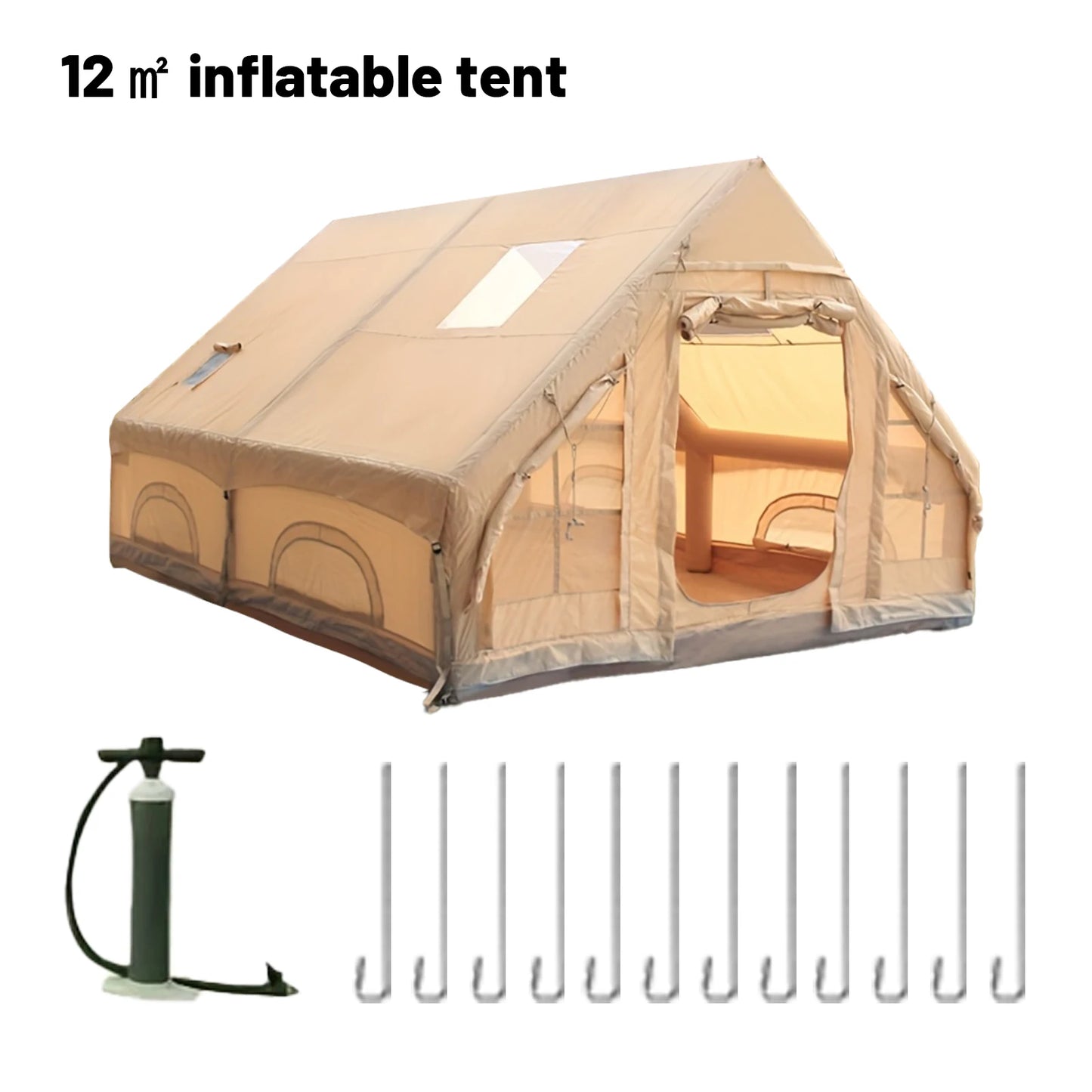 Inflatable Tent For Family Camping Oxford Fabric Quick Setup