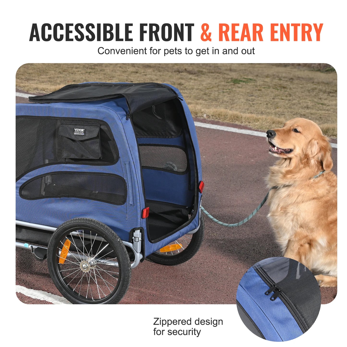 SucceBuy Pet Bike Trailer 100lbs Capacity Collapsible