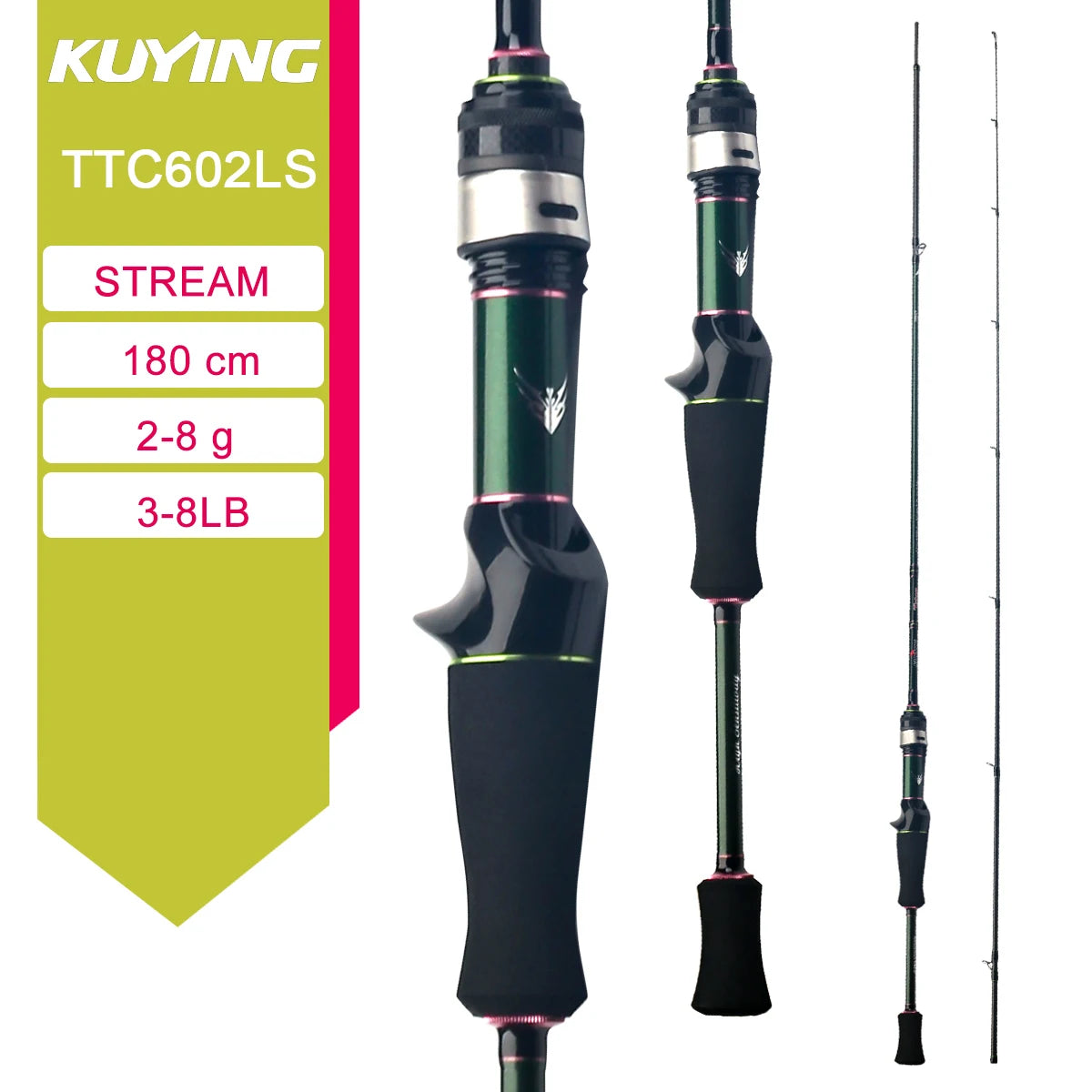 KUYING Fishing Rod Carbon Casting Lure Rod for River