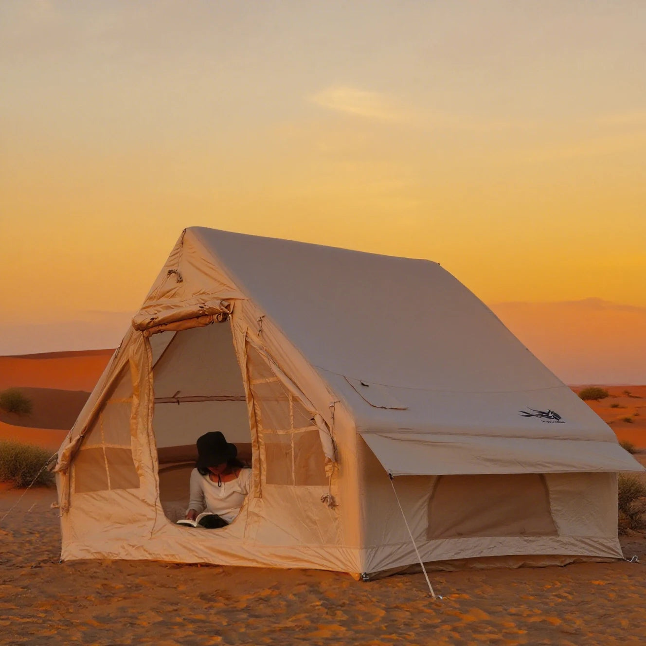 Inflatable Tent For Family Camping Oxford Fabric Quick Setup