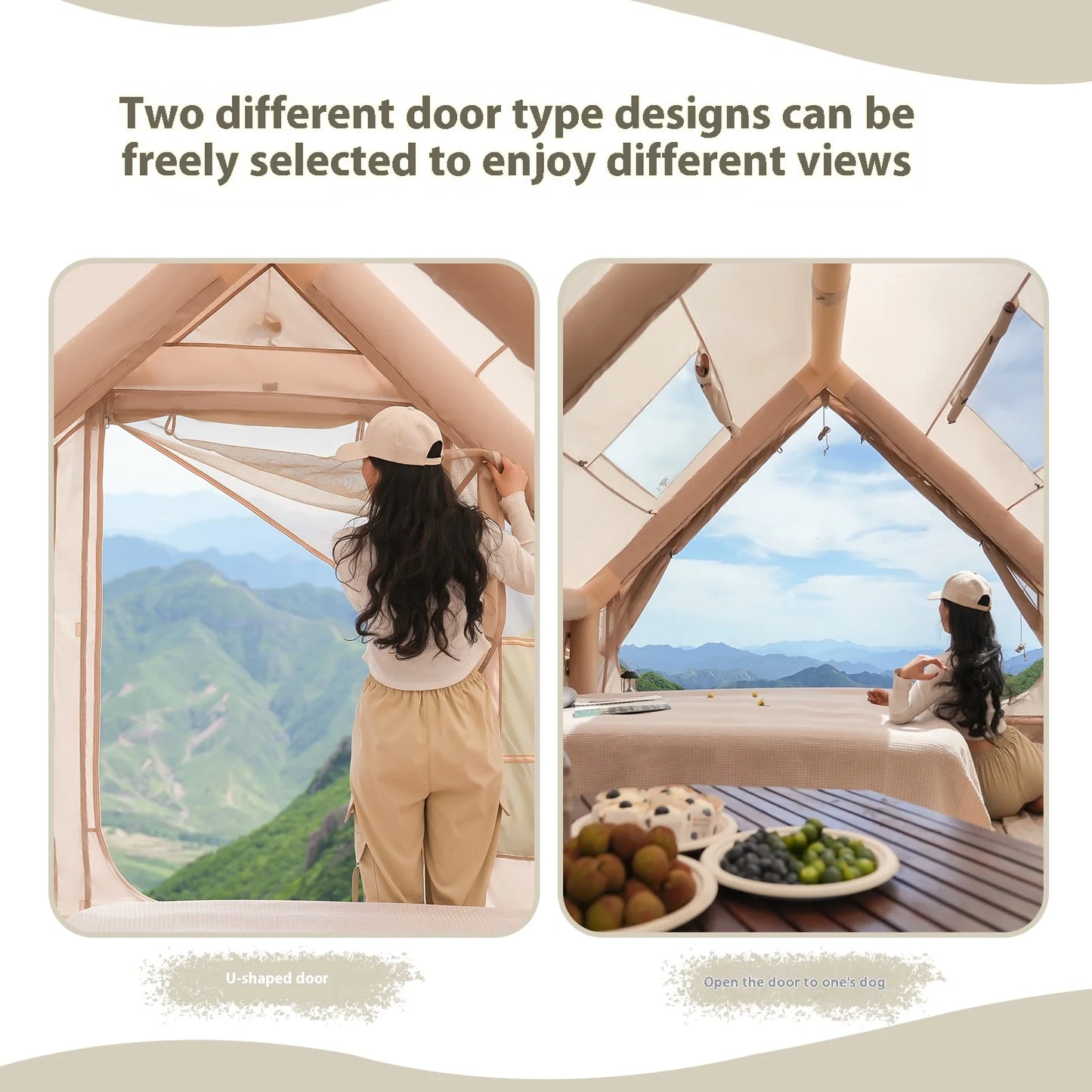 Inflatable Tent For Family Camping Oxford Fabric Quick Setup