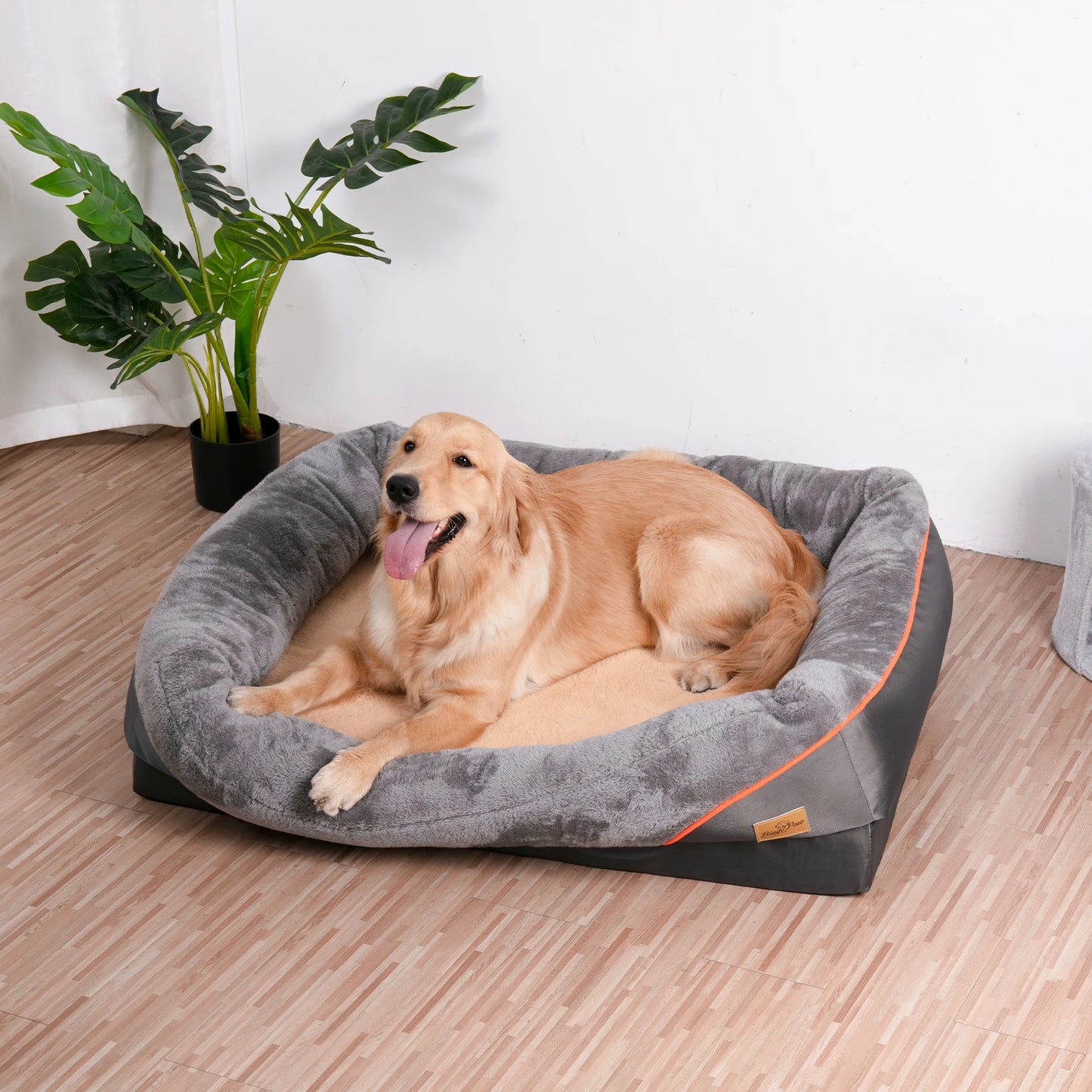 BINGOPAWCN Dog Bed Orthopedic Foam With Removable Cotton Cover