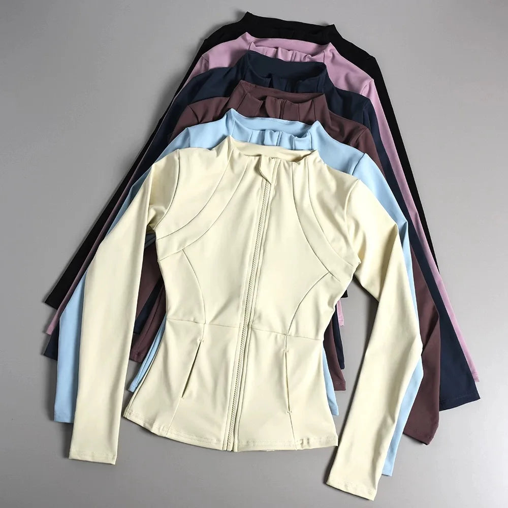 CN Women's Yoga Jacket Breathable Knit Quick Dry Long Sleeve