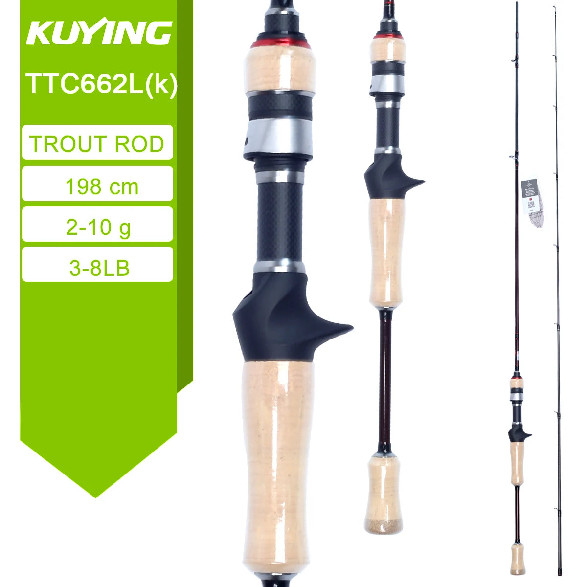 KUYING Fishing Rod Carbon Casting Lure Rod for River
