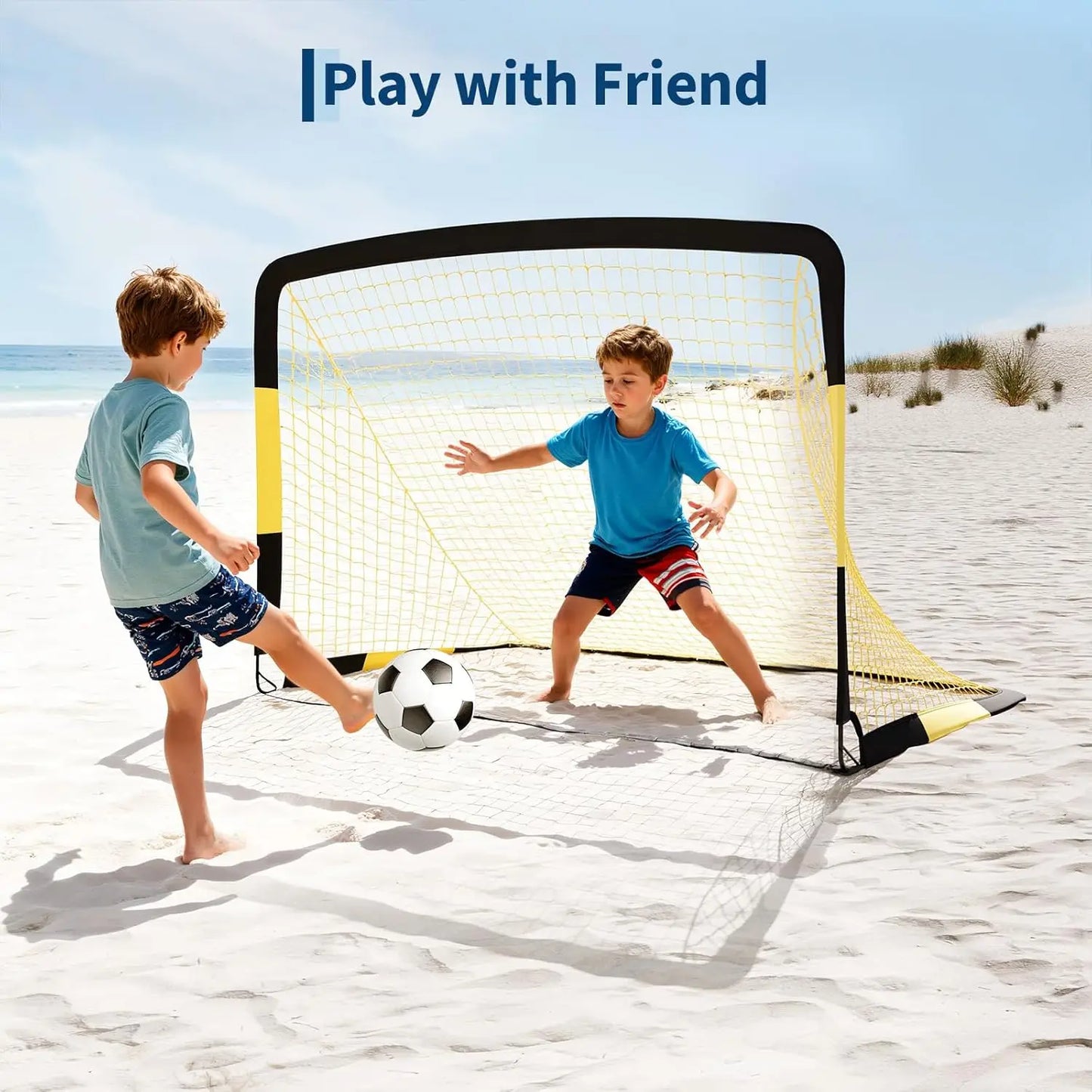 HiMISS Soccer Goal Set Portable Backyard Training with Nets