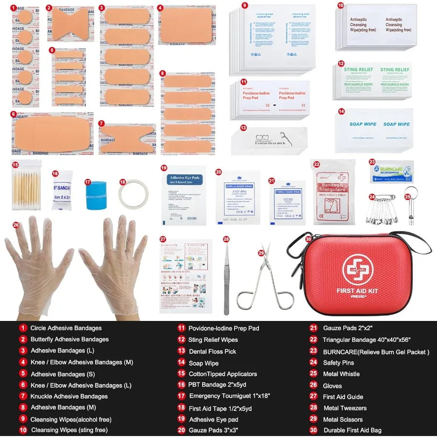 Mini First Aid Kit Waterproof Hard Shell 150-Piece Set