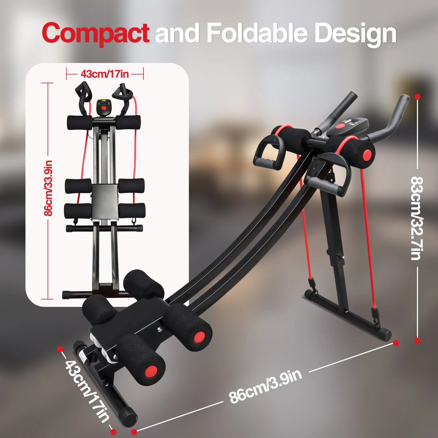 GIKPAL Ab Machine Foldable With LCD Display For Core Training