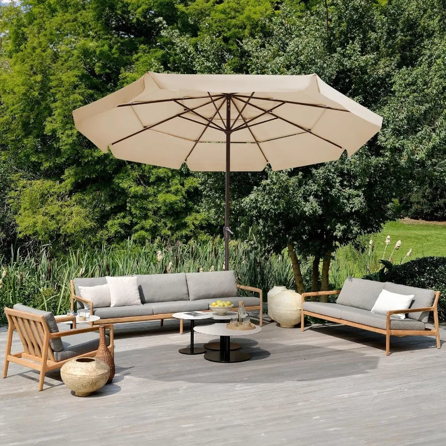 Patio Umbrella With Crank No Tilt UV Protection Waterproof